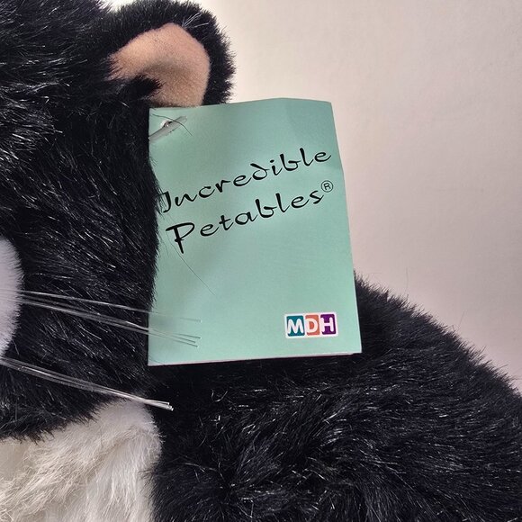 Incredible Petables Cat Plush Domino Fat Black White Tuxedo Kitten Stuffed VTG - Picture 3 of 14